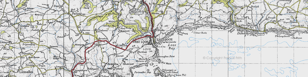 Old map of West Looe in 1946