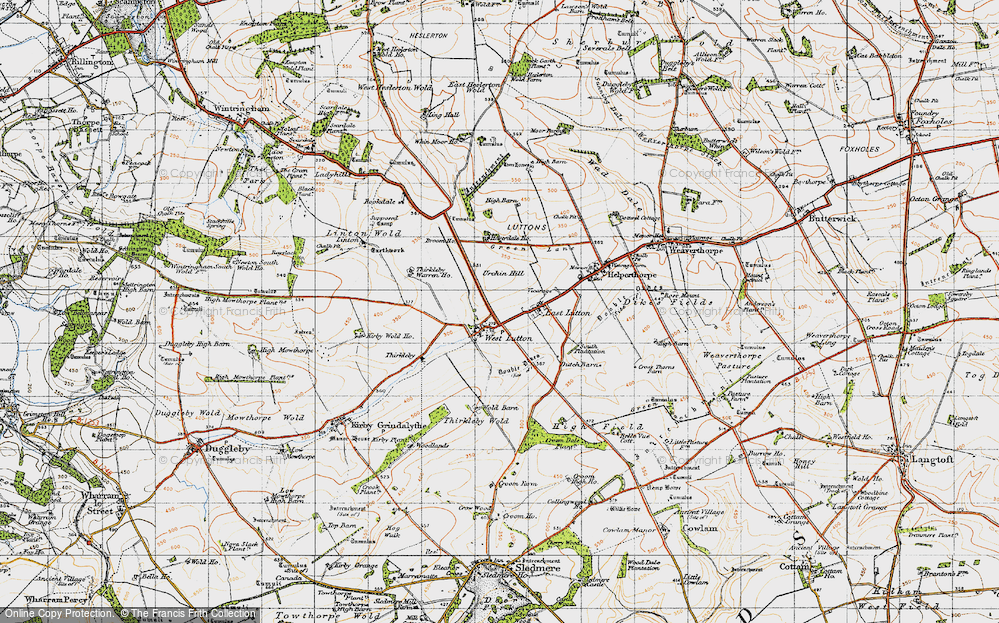 Old Map of West Lutton, 1947 in 1947