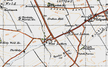 Old map of West Lutton in 1947