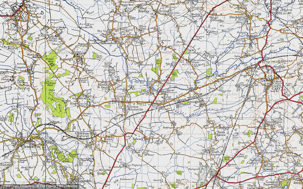 Old Map of West Lydford, 1945 in 1945