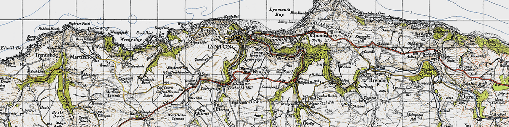 Old map of West Lyn in 1946