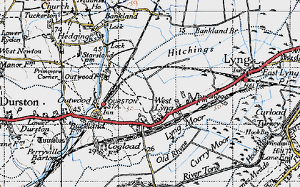 Old map of West Lyng in 1945