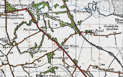 Old map of West Mains in 1947