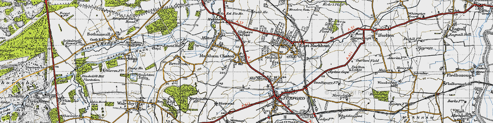Old map of West Markham in 1947