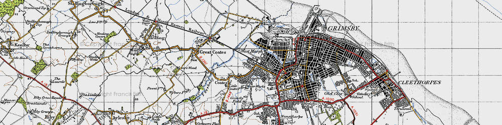 Old map of West Marsh in 1946