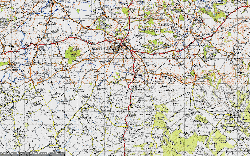 Old Map of West Melbury, 1945 in 1945