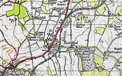 Old map of West Meon in 1945