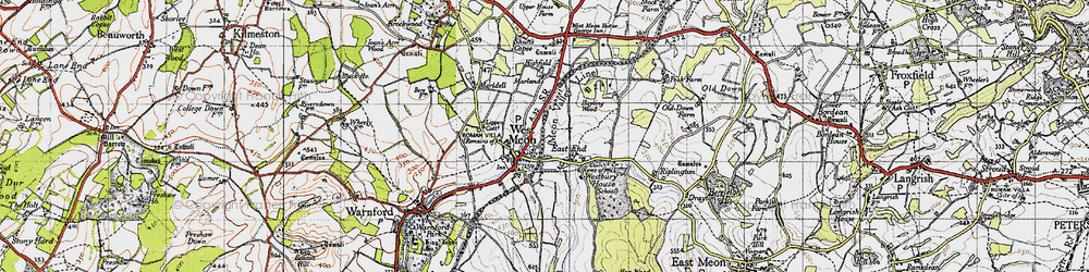 Old map of West Meon in 1945