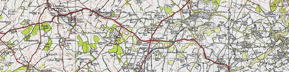 Old map of Brockwood Park in 1945