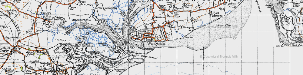 Old map of Blue Row in 1945