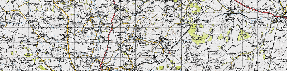 Old map of West Milton in 1945