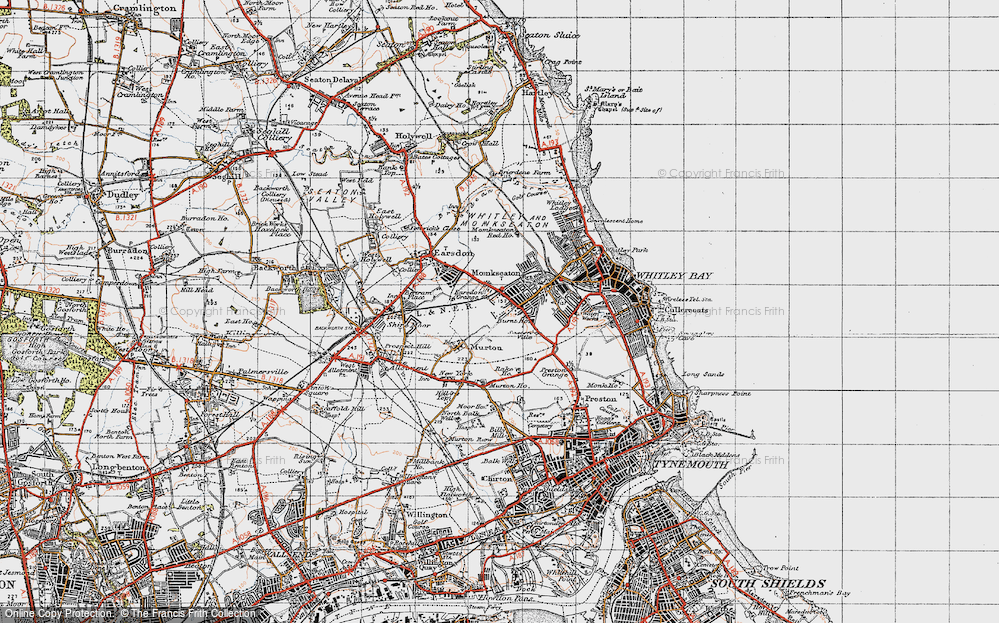Old Map of West Monkseaton, 1947 in 1947