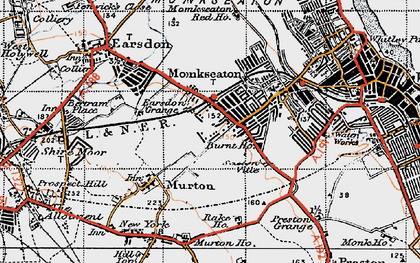 Old map of West Monkseaton in 1947