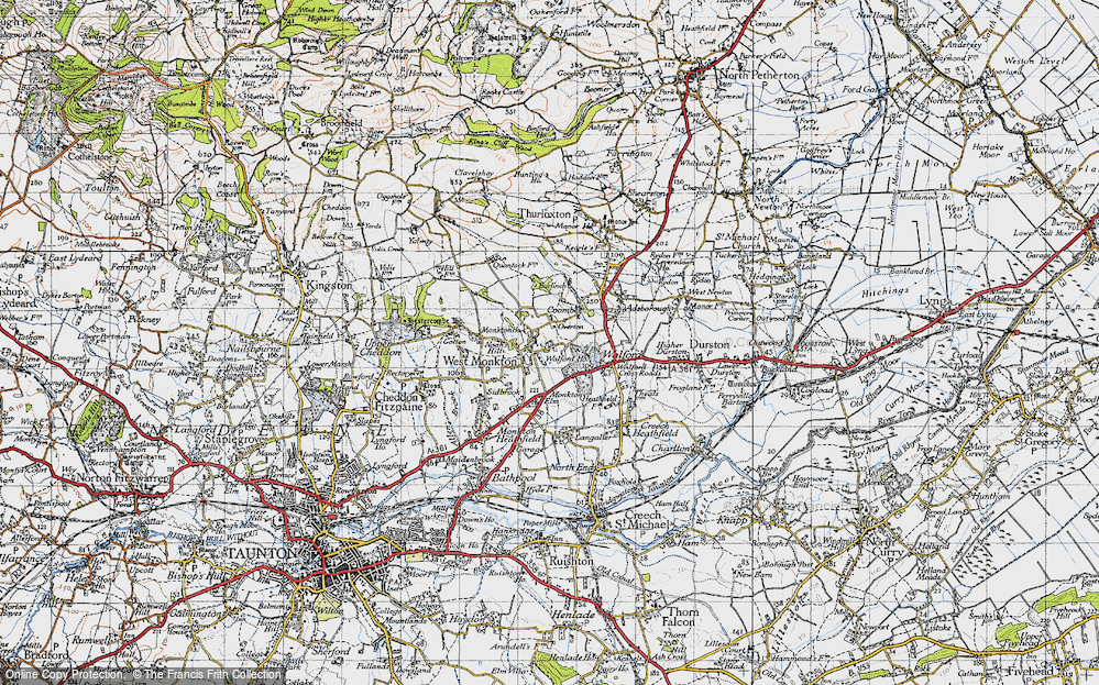 Old Map of West Monkton, 1946 in 1946