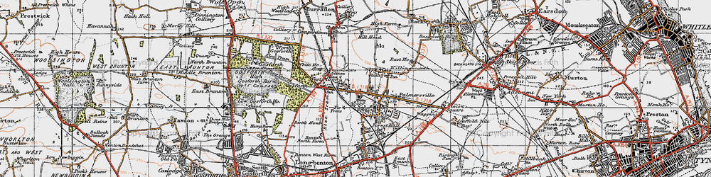 Old map of West Moor in 1947
