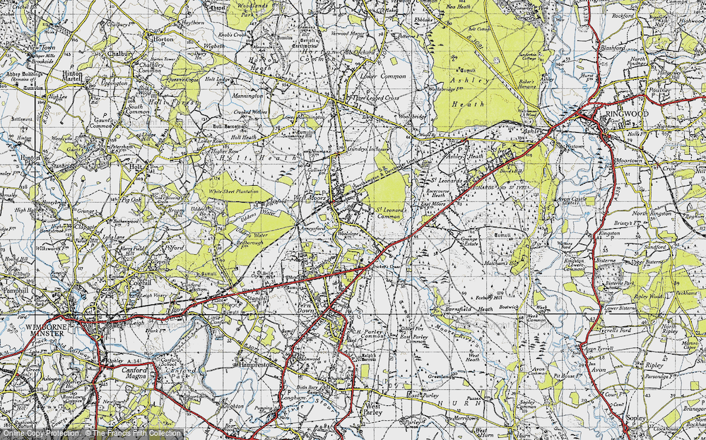 Old Map of West Moors, 1940 in 1940
