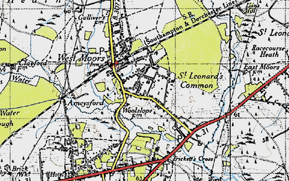 Old map of West Moors in 1940