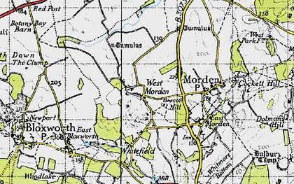 Old map of West Morden in 1940