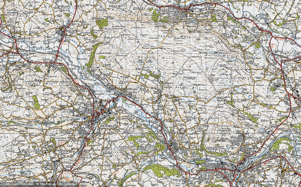 Old Map of Historic Map covering Bradup Beck in 1947