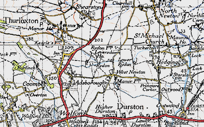 Old map of West Newton in 1946