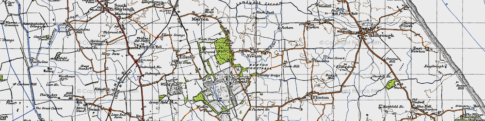 Old map of West Newton Belts in 1947