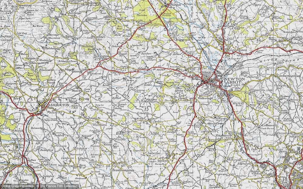 Old Map of Historic Map covering Witheridge in 1946