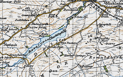 Old map of Brock Scar in 1947