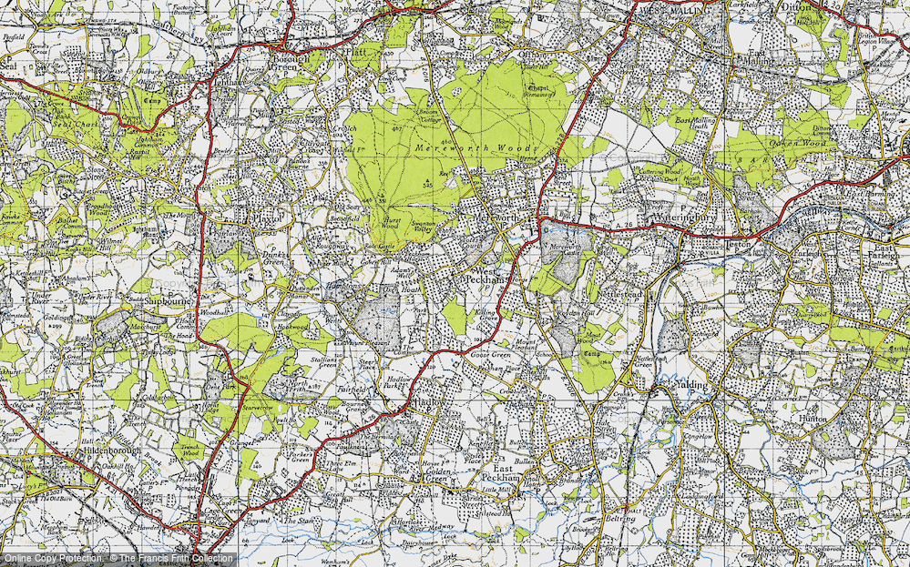 Old Map of West Peckham, 1946 in 1946