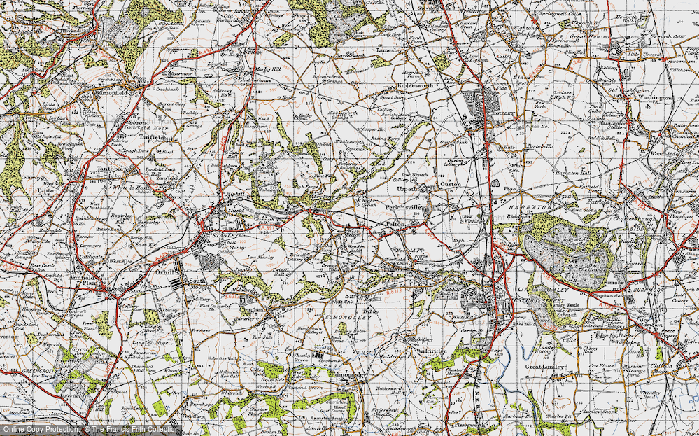 Old Map of West Pelton, 1947 in 1947
