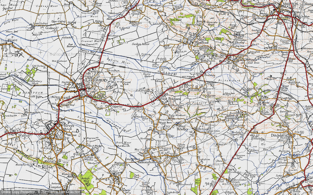 Old Map of West Pennard, 1946 in 1946