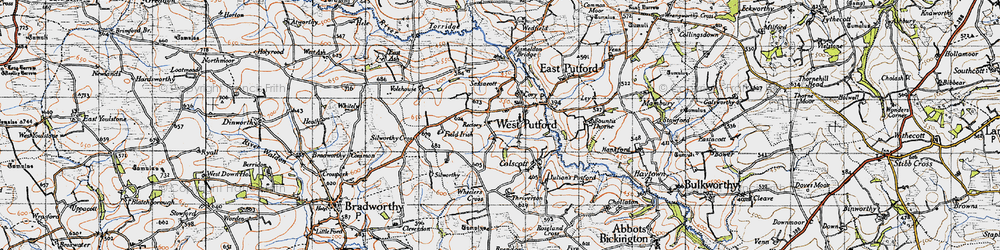 Old map of West Putford in 1946