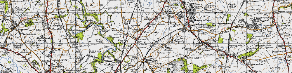 Old map of West Rainton in 1947