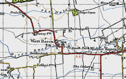 Old map of West Rasen in 1947