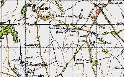 Old map of West Ravendale in 1946