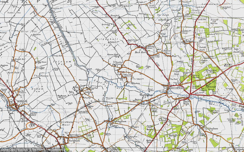 Old Map of West Row, 1946 in 1946