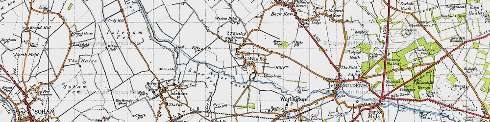 Old map of West Row in 1946