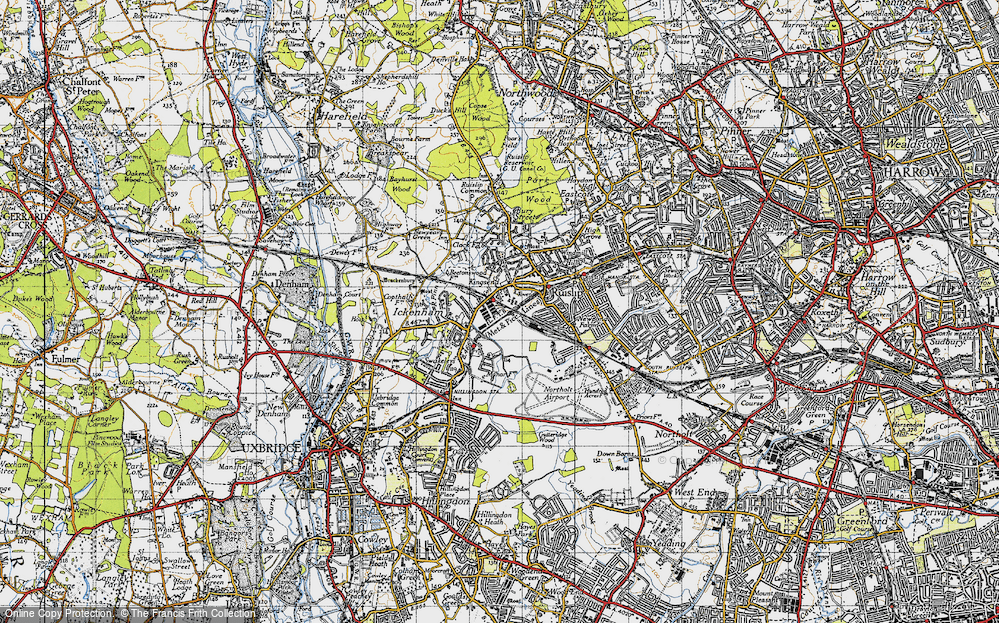 Old Map of West Ruislip, 1945 in 1945