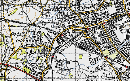 Old map of West Ruislip in 1945