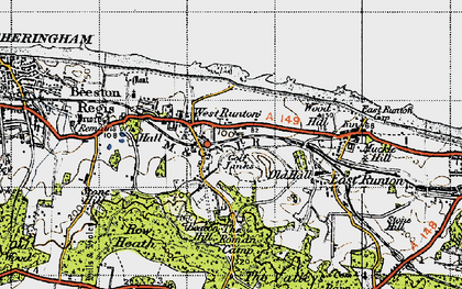 Old map of West Runton in 1945