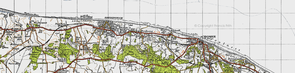 Old map of West Runton in 1945