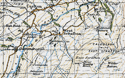 Old map of West Scrafton Moor in 1947