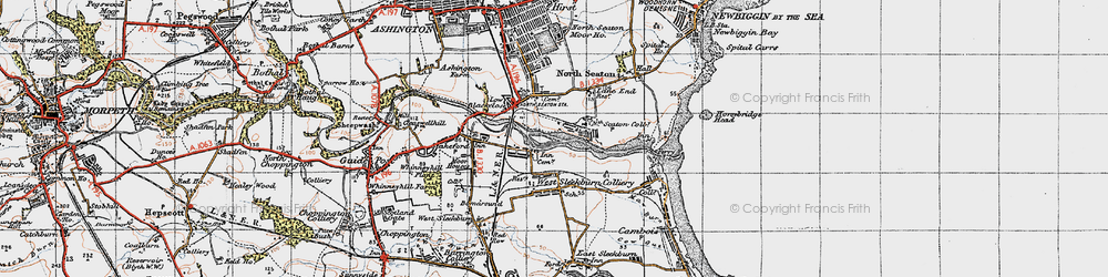 Old map of West Sleekburn in 1947
