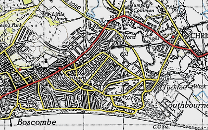 Old map of West Southbourne in 1940