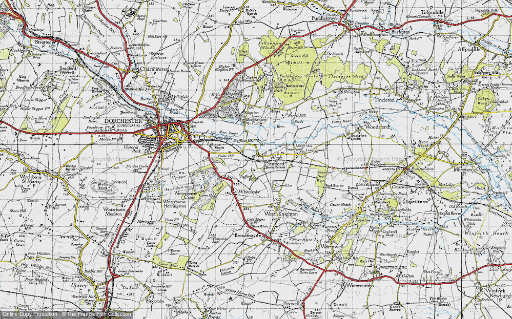 Old Map of West Stafford, 1945 in 1945