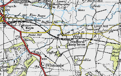 Old map of West Stafford in 1945