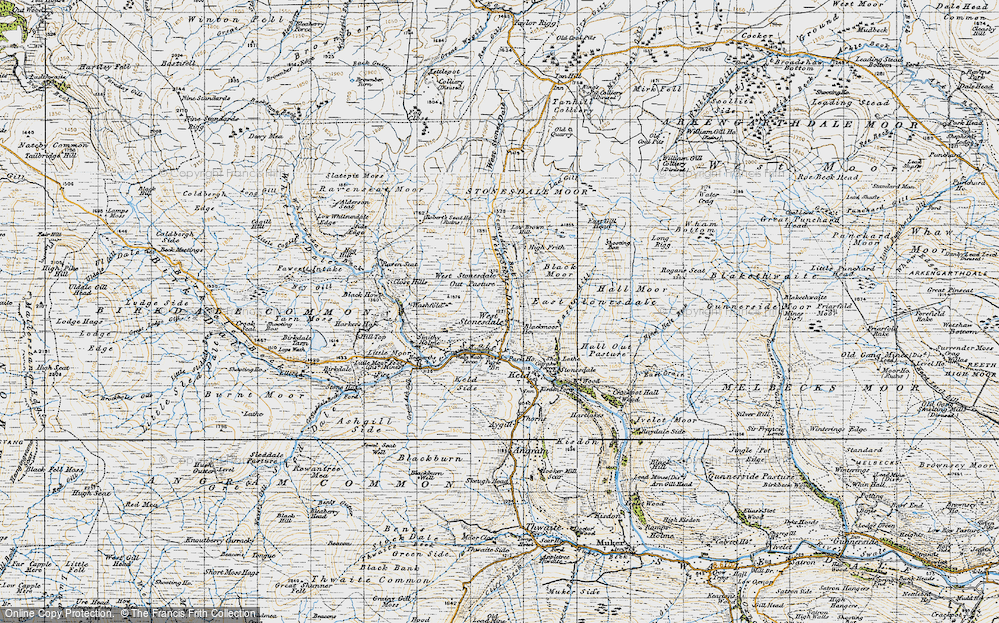 Old Map of West Stonesdale, 1947 in 1947
