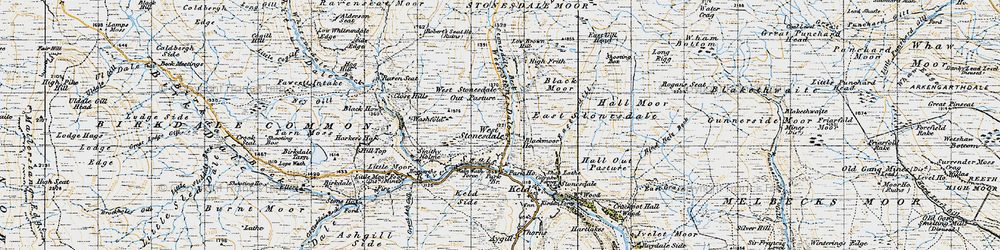 Old map of West Stonesdale in 1947