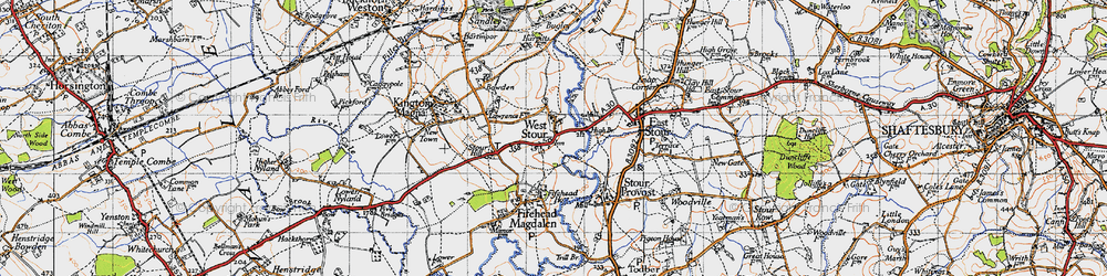 Old map of West Stour in 1945