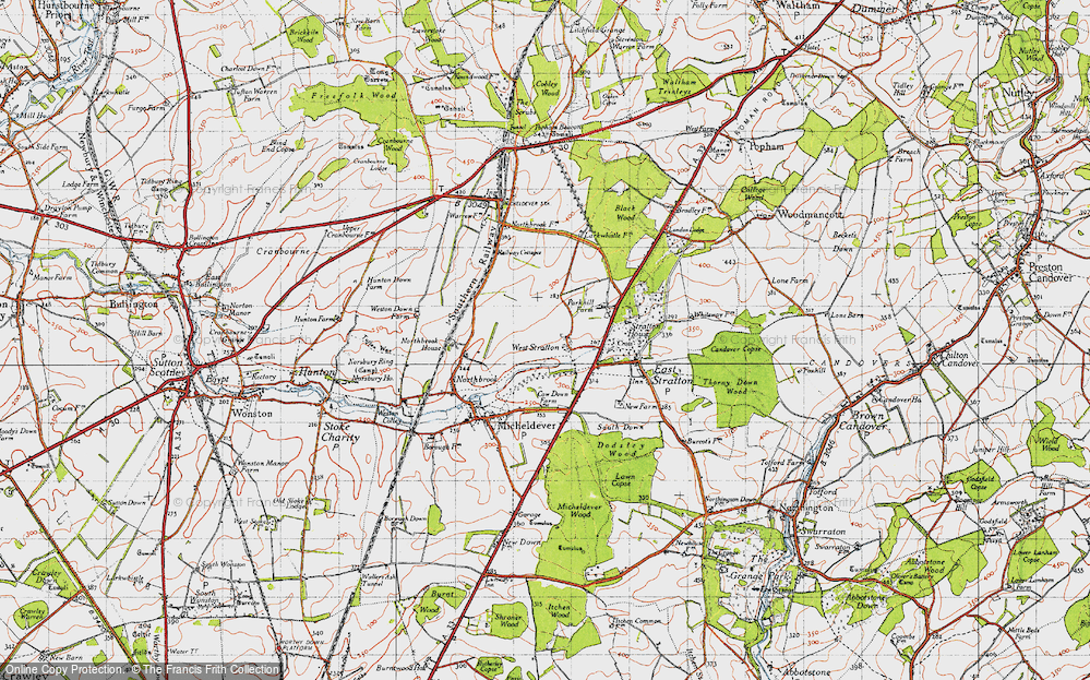 Old Map of West Stratton, 1945 in 1945