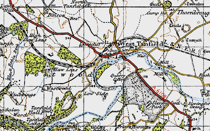 Old map of West Tanfield in 1947